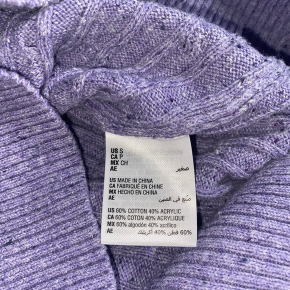 Purple Cable Knit Sweater - Picture 7 of 9